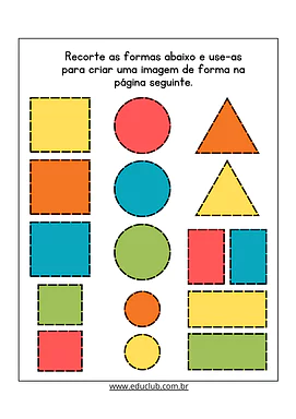 Formas geométricas para recortar e colar | Educlub